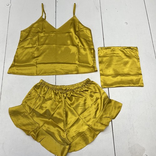 Gold satin pajama - pajama, set