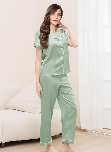 Silk pajamas set - silk, women