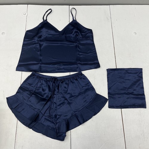 Navy satin pajama - satin,